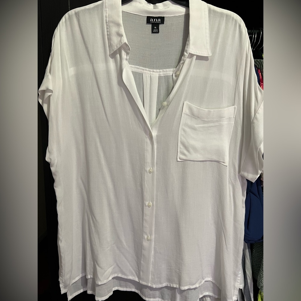 White button down blouse